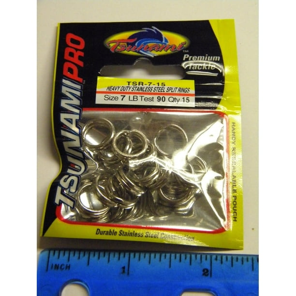 Tsunami Stainless Steel Fishing HEAVY Duty SPLIT RINGS # 7 NEW Lure 15 ...