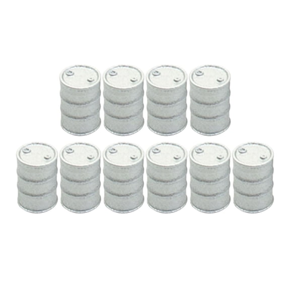 10 Pieces Miniature Oil Barrel HO Scale Train Layout Plastic Material for Model Car Garage Decoration