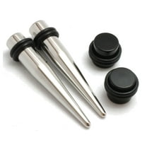 6g PAIR Steel Tapers AND Plugs Ear Stretch Kit expander