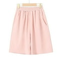 thumbnail image 4 of CAICJ98 Kids Boys Girls Cotton Shorts for Summer Casual Athletic Running Basketball Jogger with Side Pockets Pink,10-11 Years, 4 of 7
