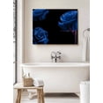 thumbnail image 6 of Blue Rose Wall Art for Living Room,Canvas Picture Wall Decor for Bathroom Bedroom,Vintage Abstract Garden Flower Floral Black Painting Artwork for Office Kitchen Hallway Dining Room Decor 20"x24", 6 of 8