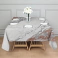 thumbnail image 3 of White Gray Rose Gold Marble Pattern Square Tablecloth,Waterproof Square Table Cover,Wipeable Spillproof Washable Table Cover for Home Kitchen Party Decor 42"X42"(107x107cm), 3 of 6