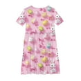 thumbnail image 5 of Easter Dress For Girls Cute Bunny Rabbit Eggs Graphic Short Sleeved Dresses Loose Round Neck Childrens Practice Clothes Dance Dresses Pink 4-5 Years, 5 of 5