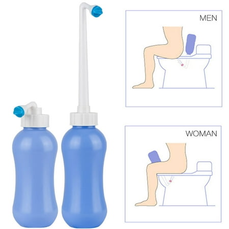 Portable Handheld Bidet, Mini Travel Bidet Sprayer Angled Nozzle Spray with 450ML Water Capacity for Personal Hygiene Cleaning and Washing,Outdoor,Camping,Traveling,