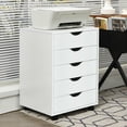 thumbnail image 4 of Gymax 5 Drawer Dresser Home Office Storage Cabinet Chest w/Wheels White, 4 of 10