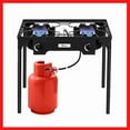 thumbnail image 4 of 2 Burner Outdoor Propane Gas Stove 150,000 BTU High Pressure Stand Cooker for Backyard Cooking Camping Home Brewing Canning Turkey Frying, 20 PSI Regulator, 4 of 7