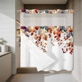 thumbnail image 4 of Colorful Leaves No Hook Shower Curtain with Snap in Liner Vintage Watercolor Orange Grey Eucalyptus Leaf Berry Waterproof Bathroom Shower Curtain with See Through Top Window for Bathtub 72" x 78", 4 of 9