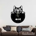 thumbnail image 2 of Handmadetneonsign Cat Wall Clock Unique, Cat Year Date Round Wall Clock, Text Oversize Wall Clock 59634, 2 of 5
