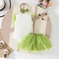 thumbnail image 5 of Utlike Girls Clothing Set Infant Ruffles Ribbed Romper Newborn Bodysuits Skirts Headbands Set Classic Comfort Outfits Size 9 Months-12 Months, 5 of 5