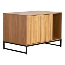 KFFKFF Cat Litter Box Enclosure Cabinet, 31.5 in Hidden Litter Box Furniture with Scratch Pad & Storage, Waterproof Cat Washroom Table for Bedroom or Living Room, Compatible with Most Litter Boxes