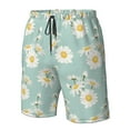thumbnail image 5 of Naloa Floral Daisy Men's Beach Shorts, Surfing shorts, Swim trunks, Quick Dry Swim Trunks for Surfing Beach Fun - Small, 5 of 9