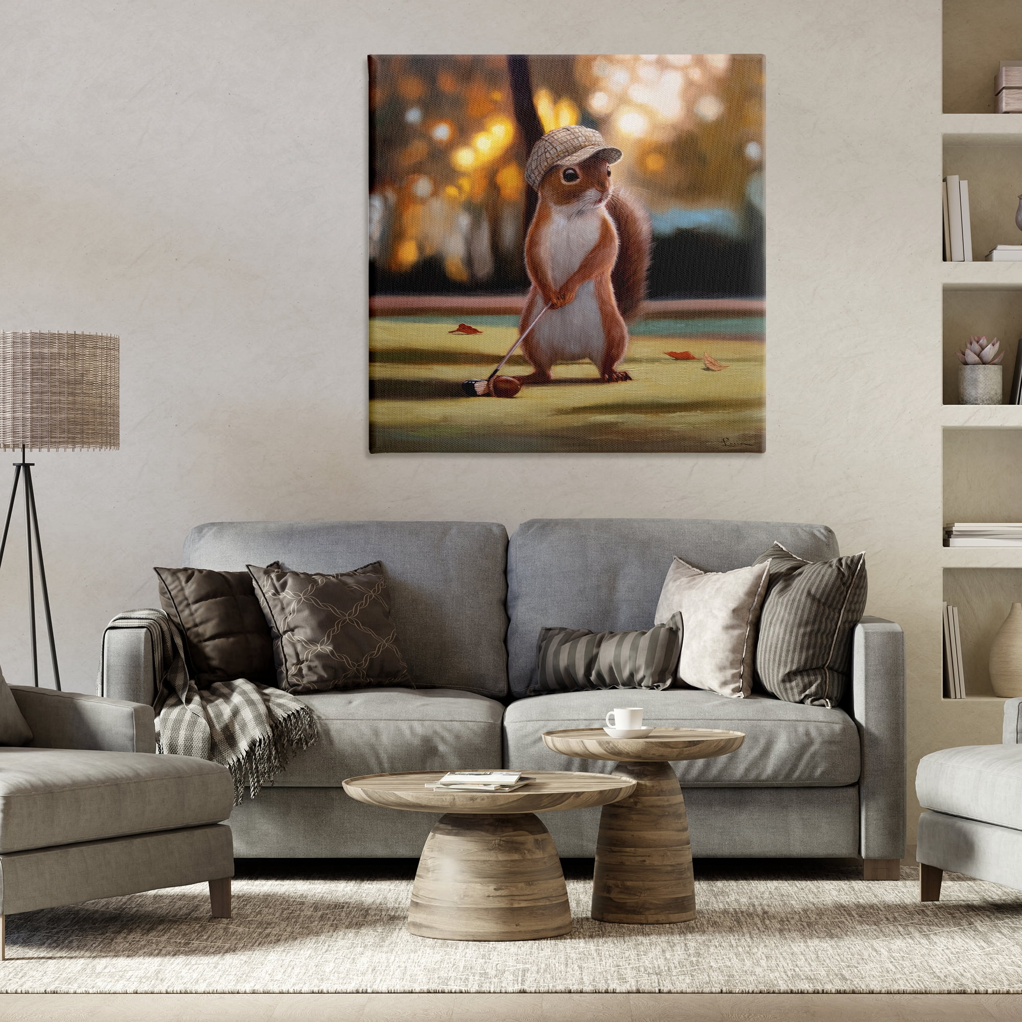 Stupell Industries Golf Nut Squirrel Canvas Wall Art, design by Lucia Heffernan