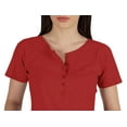 thumbnail image 6 of Inkmeso Womens Short Sleeve Button Tunic Top Cotton Tee Long Length Tshirt For Leggings, 6 of 8