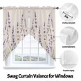 thumbnail image 3 of Spring Flower Swag Curtain Valance for Windows, Vintage Purple Lavender Linen Texture Window Treatments Short Swag Topper for Kitchen Windows Bathroom Bedroom, 36"x36", 3 of 8