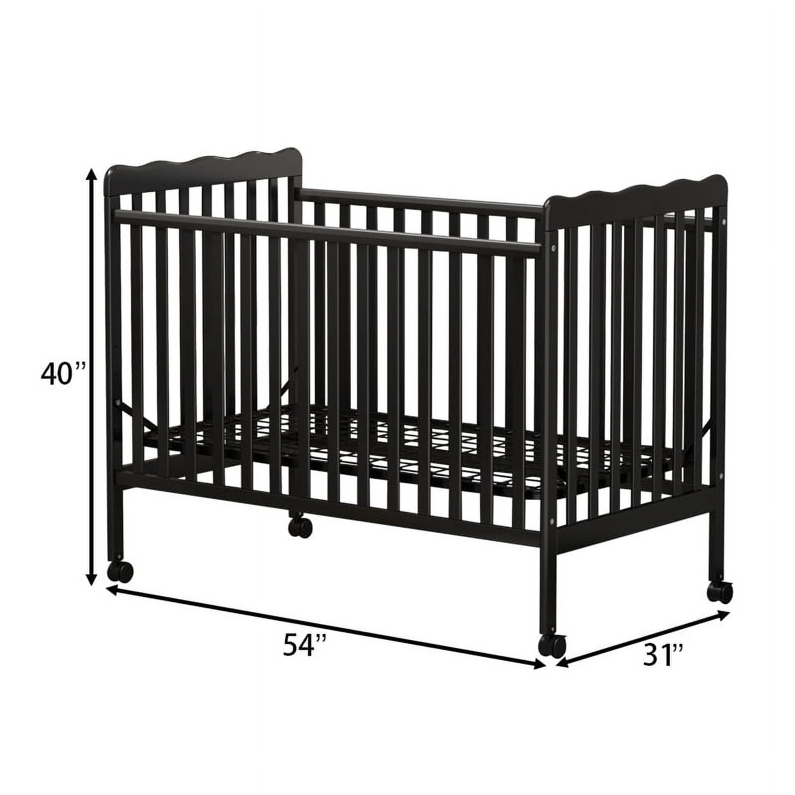 Euroco 3-in-1 Convertible Crib, Baby Crib with Drawers, Wood and Metal, Gray