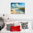 thumbnail image 5 of Orinice  Wall Art Blue Sea Sunset Beach Painting The Picture Print On Canvas Seascape The Pictures for Home Decor Decoration  16x12in, 5 of 6
