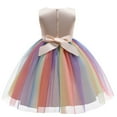 thumbnail image 2 of Robe Formelle pour Enfants Col à Sequins Fleuri Sans Manches une Pièce Rouge 7-8 Ans, 2 of 3