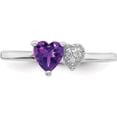 thumbnail image 5 of Sterling Silver Polished Amethyst And Diamond Ring (Size 8) Made In Thailand qr7063feb-8, 5 of 5