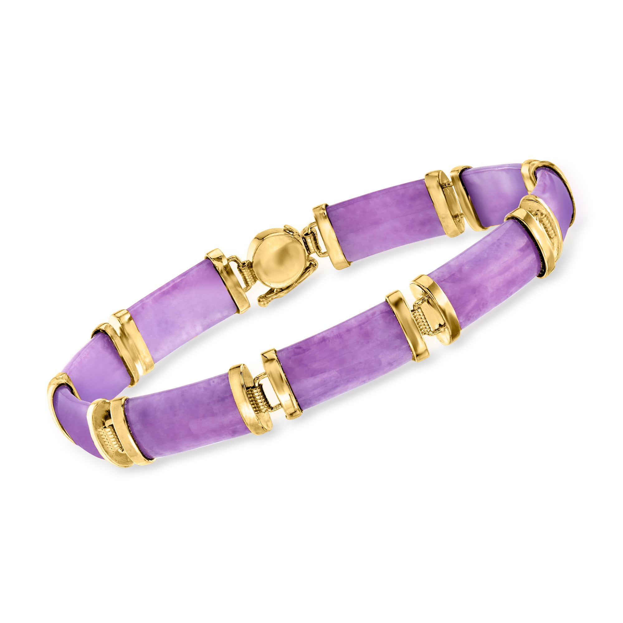 Ross-Simons Purple Jade Chinese Symbol Bracelet in 18kt Gold Over Sterling, Women's, Adult