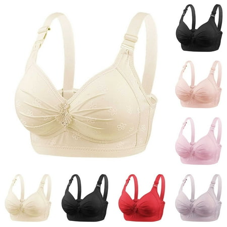 Nfurl Seamless T-shirt Bras for Women Full Coverage Support Bras Comfort Unlined Everyday Bras Soft Push Up Bra No Underwire Underwear Bras