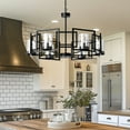 thumbnail image 2 of LUVODI Black Industrial Chandelier for Dining Room 6-Lights Large Geometric Shade Pendant Lighting Fixture 28.94x46.45 inch, 2 of 12