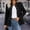 Black, variant on Women's Jackets Plus Size 3x Winter Fashion Solid Stand Up Collar Double Breasted Blazer Coat Top