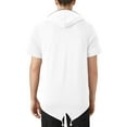 thumbnail image 2 of Ma Croix Mens Hoodie Hipster Curved Hem Zip Up Pockets T Shirt, 2 of 7