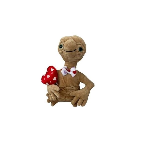 Heart Bow Tie & Red Balloon The Extra-Terrestrial E.T Plush Doll Valentines 8”