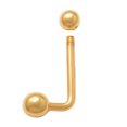 thumbnail image 3 of Anygolds 14K REAL Solid Gold 5mm Plain Ball L Shaped Barbell VCH Christina Vaginal Hood Venus Genital Body Piercing Jewelry 14Gauge -MBJ4491Y Yellow Gold, 3 of 4
