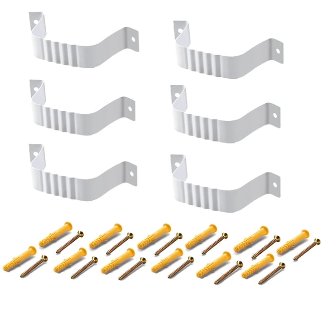 Abrazaderas para bajantes VYH 2x3, soporte para tubo de bajada, paquete de 6, blanco
