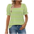 thumbnail image 6 of Blouses for Women Pleated Short Sleeve Tunic Tops Dressy Casual Summer Shirts Rollbacks,Green,XXL, 6 of 7