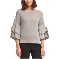 thumbnail image 2 of DKNY suéter de manga con volantes para mujer, gris, grande DKNY  Pull-over, 2 of 2
