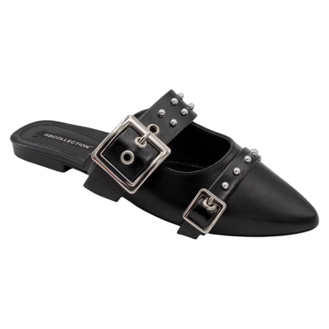 Flats puntales Jone en Piel vegana – Negro