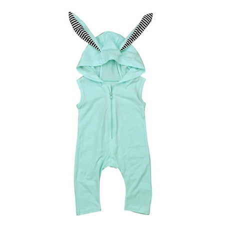 

DNDKILG Baby Toddler Sleeveless Romper for Girls Clothes Jumpsuit Green 6M-24M 90