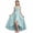 Light Blue, variant on Teens Junior Bridesmaid Dresses Ruffle Slit Flower Dress For Girl Square Neck Spaghetti Strap Formal High Low Dresses For Kids