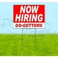 thumbnail image 1 of Now Hiring Go-Getters (18" x 24") Yard Sign, Includes Metal Step Stake, 1 of 6