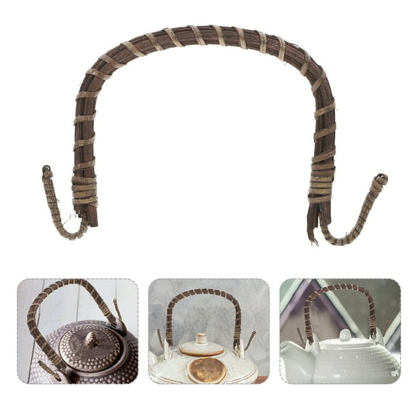 Rattan Teapot Handle Comfortable U-Shape Handle Farmhouse Teapot Handle For Ceramic And Pottery Tea Kettle Accessories