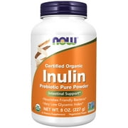 NOW Supplements, Inulin Prebiotic Pure Powder, Certified Organic, Non-GMO Project Verified, Intestinal Support*, 8-Ounce