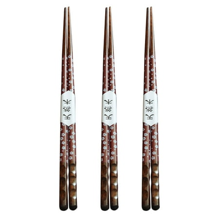 

3 Pairs Japanese Style Chopsticks Household Wooden Chopsticks Reusable Chopsticks