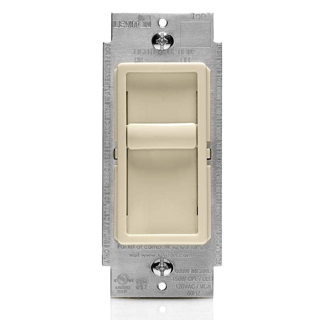 Interruptor regulador Leviton SureSlide 6672-1LT para bombillas LED