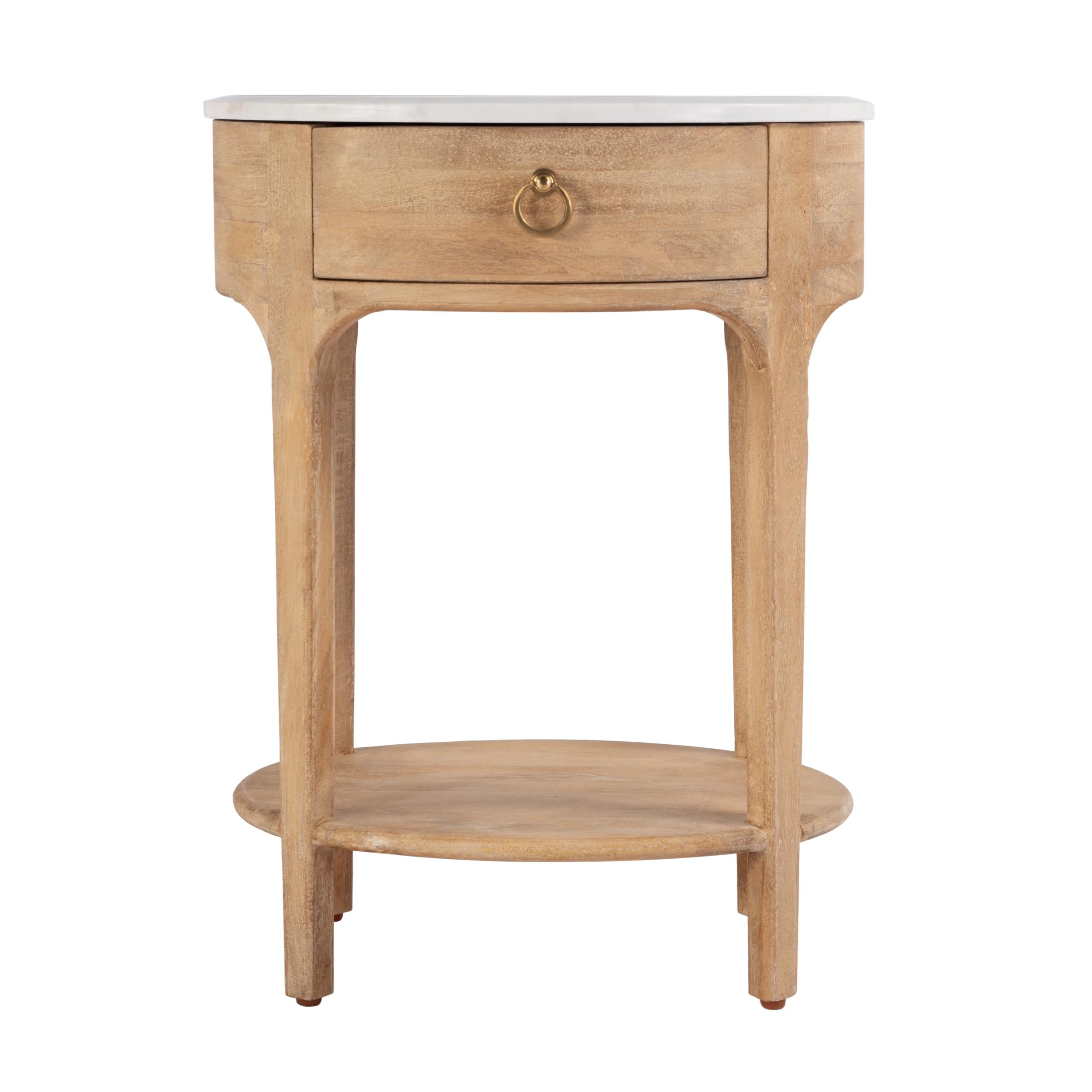 Butler Specialty Company Ellen Marble and Wood 1 Drawer Nightstand - Natural