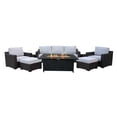 thumbnail image 1 of Malibu 10-Piece Conversation Set with Rectangular Fire Table, 1 of 3