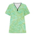 thumbnail image 4 of Qiopertar Blouse à Manches Courtes à Fermeture Éclair Dégradée pour Femmes en Solde à Moins de 5$ en Solde, 4 of 5