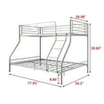 thumbnail image 5 of Heavy Duty Metal Bunk Bed with Enhanced Upper-Level Guardrail and Ladder for Kids,Teens and Adults,  Twin Over Full Size Bunk Bed , Space-Saving,Silver, 5 of 8