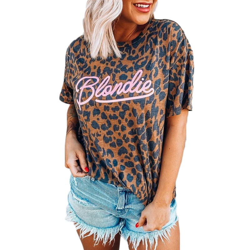 Women's Leopard Blondie Letter Printing 