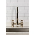 thumbnail image 3 of Kingston Brass GS1273BEX Essex Double-Handle 2-Hole Deck-Mount Pre-Rinse Bridge Kitchen Faucet in Antique Brass, 3 of 8