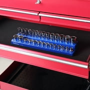 Hyper Tough Magnetic Metric Socket Organizer for 3/8 in Drive Sockets, Holds 28