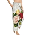 thumbnail image 2 of Uemuo Vintage Bike Flower Butterfly Pattern Women's Wide Leg Palazzo Lounge Pants with Pockets Light Weight Loose Comfy Casual Pajama Pants-Small, 2 of 9
