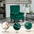 thumbnail image 6 of Miniyam Velvet Armchair with Wood Frame, Modern Accent Chair Lounge Chair with Sturdy Wood Legs, for Living Room Bedroom,Green, 6 of 12