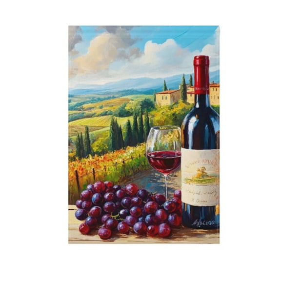 Painting Wine Landscape Garden Flag Double Sided 12 x 18/28 x 40 Inch Yard Flag Home Outdoor Yard Patio Lawn Decor